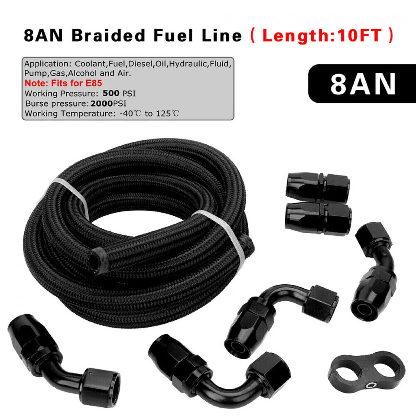 OSIAS 8AN Braided Fuel Line Kit