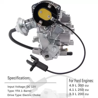 Carburetor Type Carter YFA 1 Barrel Electric Choke Fit For Ford 4.9L 300 CU F150