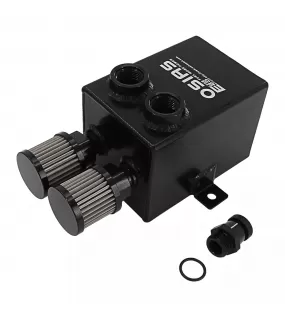 OSIAS 2.0L Oil Breather Aluminium Catch Tank Can + filter + drain universal