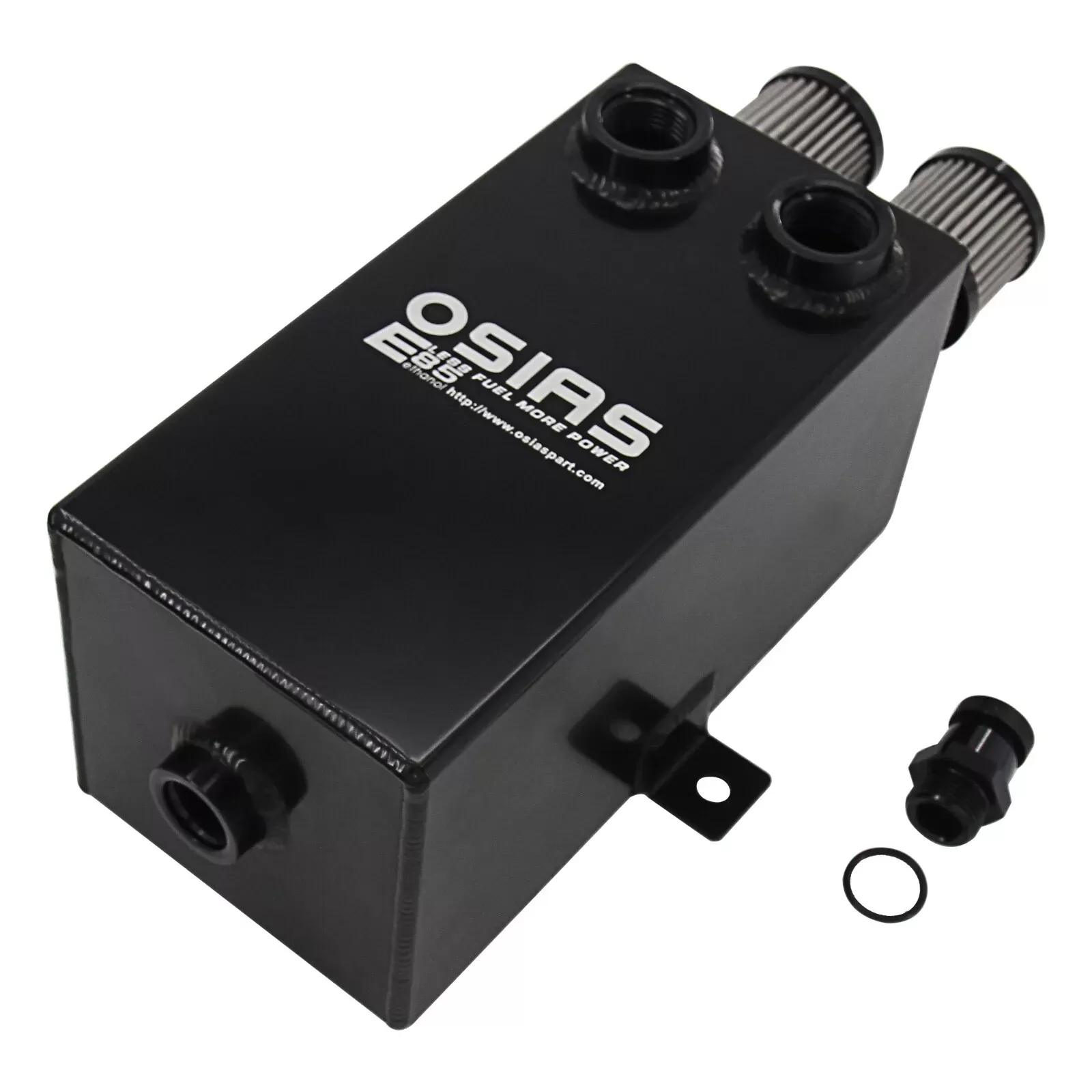 OSIAS 2x 12AN Black Aluminium baffled Oil Catch Can Breather Tank Filter +Drain 3L