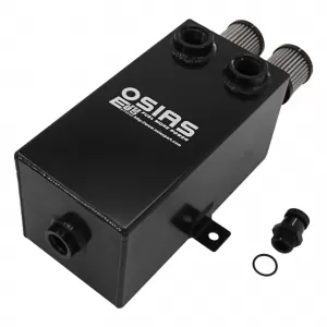 OSIAS 2x 12AN Black Aluminium baffled Oil Catch Can Breather Tank Filter +Drain 3L