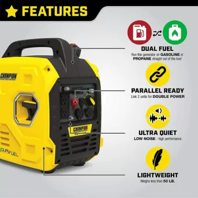 Champion Power Equipment 200961 2500-Watt Dual Fuel Portable Inverter Generator