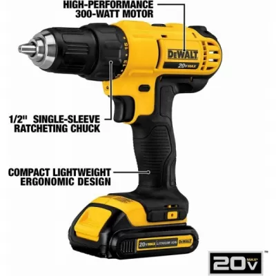 DEWALT 20V Max Cordless Drill Combo Kit, 2-Tool (DCK240C2)