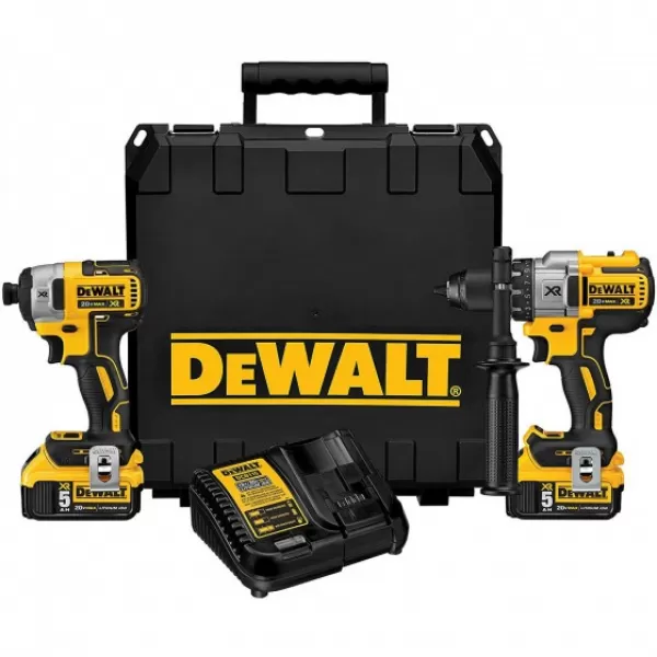 DEWALT 20V MAX XR Li-Ion Hammer Drill & Impact Driver Combo Kit DCK299P2