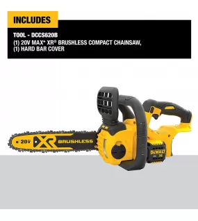 DEWALT 20V MAX* XR Chainsaw, 12-Inch, Tool Only (DCCS620B)