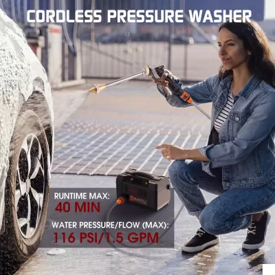 Lokithor 2500A Jump Starter with Car Washer 1.5 MPA Cordless Portable Pressure Washer Kit