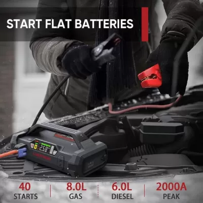 Lokithor JA301 2000A Lithium Jump Starter with 150PSI Air Compressor