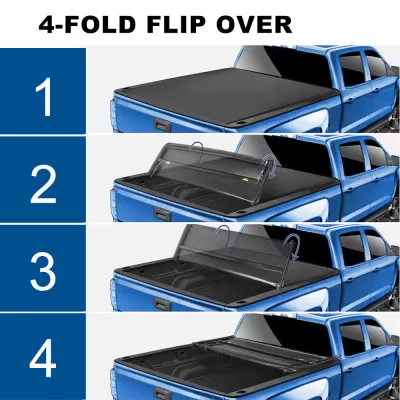 OSIAS Truck Bed Tonneau Cover 4-For 14-19 Chevy Silverado 1500 GMC Sierra